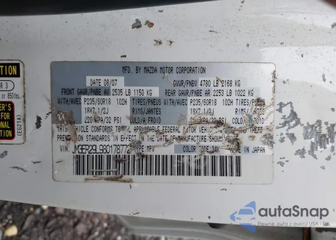 2008 Mazda Cx-7 Sport z USA, uszkodzony, nr VIN JM3ER29L980178772